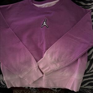 Kids Jordan Jumpman Ombre Purple Pink Crewneck Sweatshirt Size M 10-12